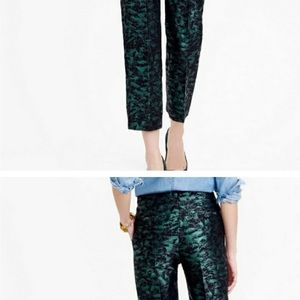 J Crew size 2 metallic and green Capri pants